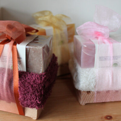 Hand-made soap with dish
